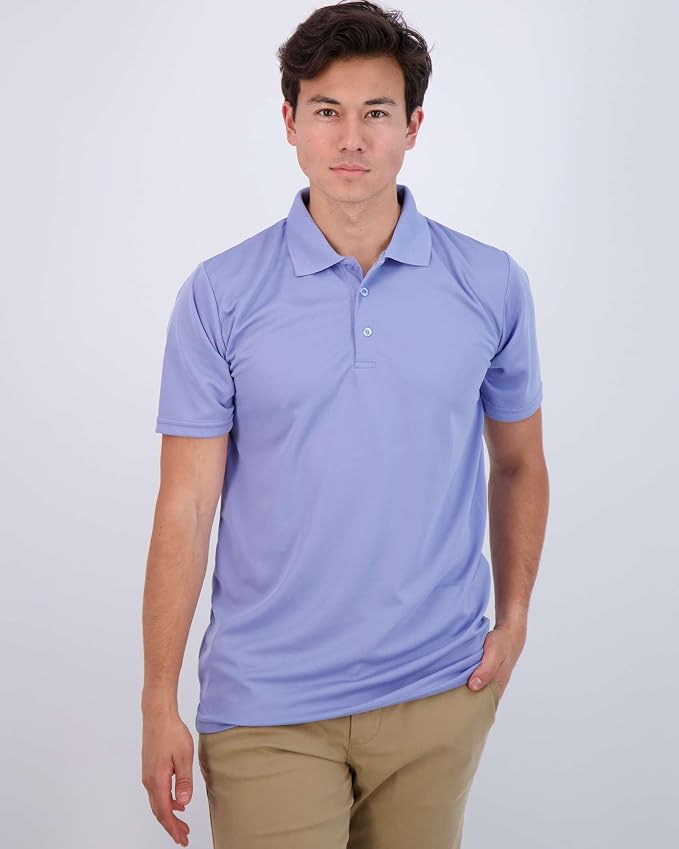 Real Essentials 3 Pack: Men's Quick-Dry Short Sleeve Athletic Performance Polo - Image 2