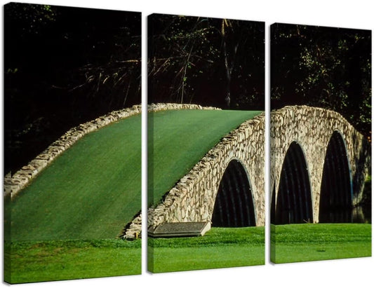 Augusta National Golf Course Wall Art for Living Room Bedroom Bathroom Home Decorations Golf Art Augusta Golf Course 12th Hole Pictures Posters Canvas Prints Framed Ready to Hang(12''W x 24''H x3)
