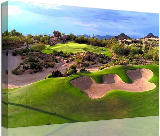 Arizona Desert Golf Course Wall Art Picture Golf Course Wall Decor by chenchenArt