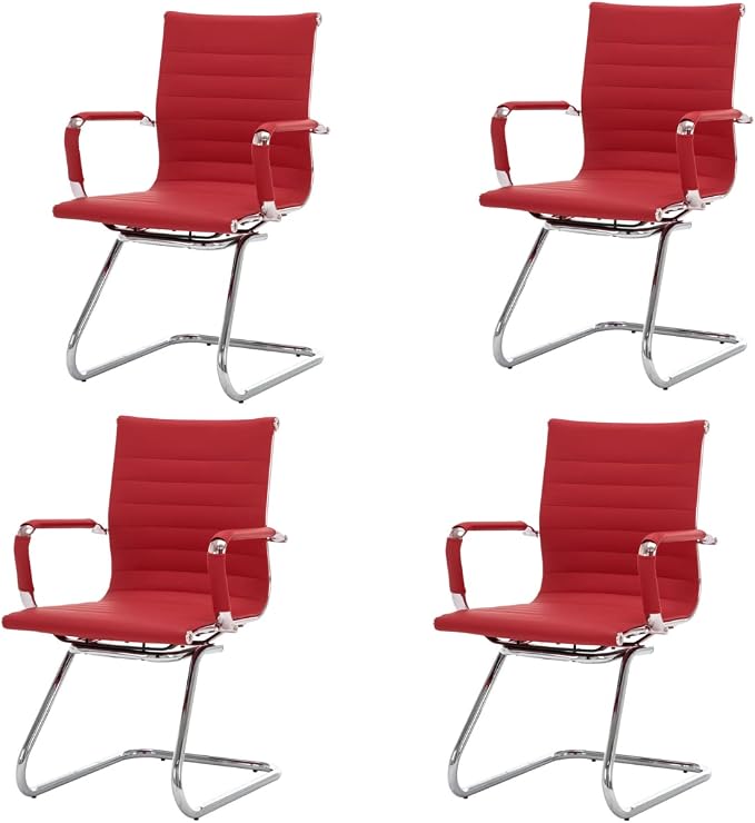 CIMOTA Waiting Room Chairs Leather Office Guest Chair Mid Back Reception Chairs by CIMOTA