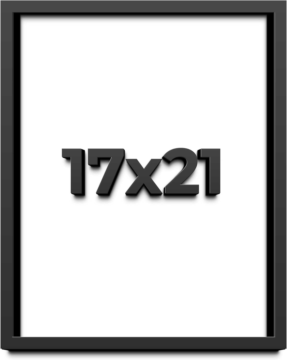 17x21 Shadow Box Black Solid Wood Display Frame with White Acid-Free Backing UV Acrylic & Hanging Hardware - with 3/4" Usable Depth