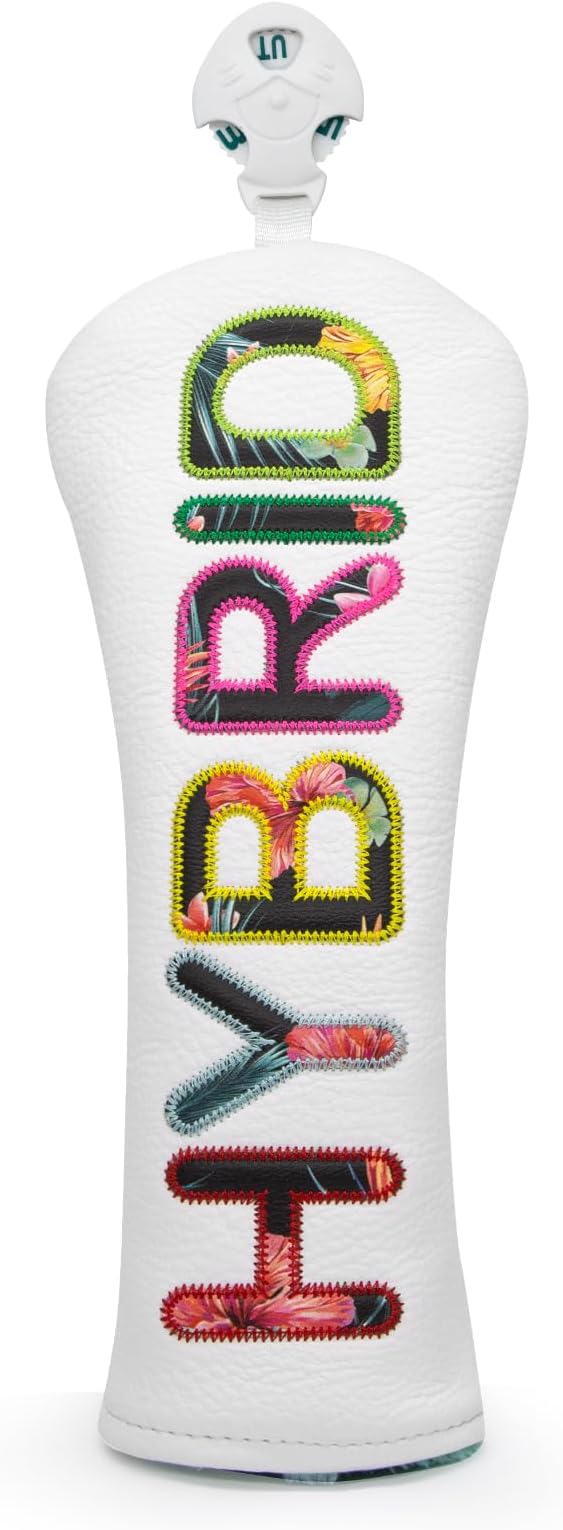 Golf Club Head Covers White for Driver, Fairway Hybrid Woods by BarudanGolf