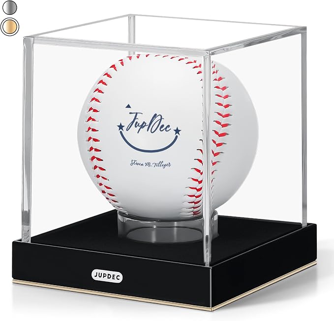 JupDec Baseball Display Case, UV Protected Autograph Stand Box by JupDec