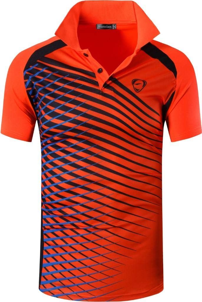 jeansian Men's Sport Outdoor Quick Dry Fit Short Sleeves Polo Tee Shirt Tshirt T-Shirt Tops Golf Tennis Bowling LSL195