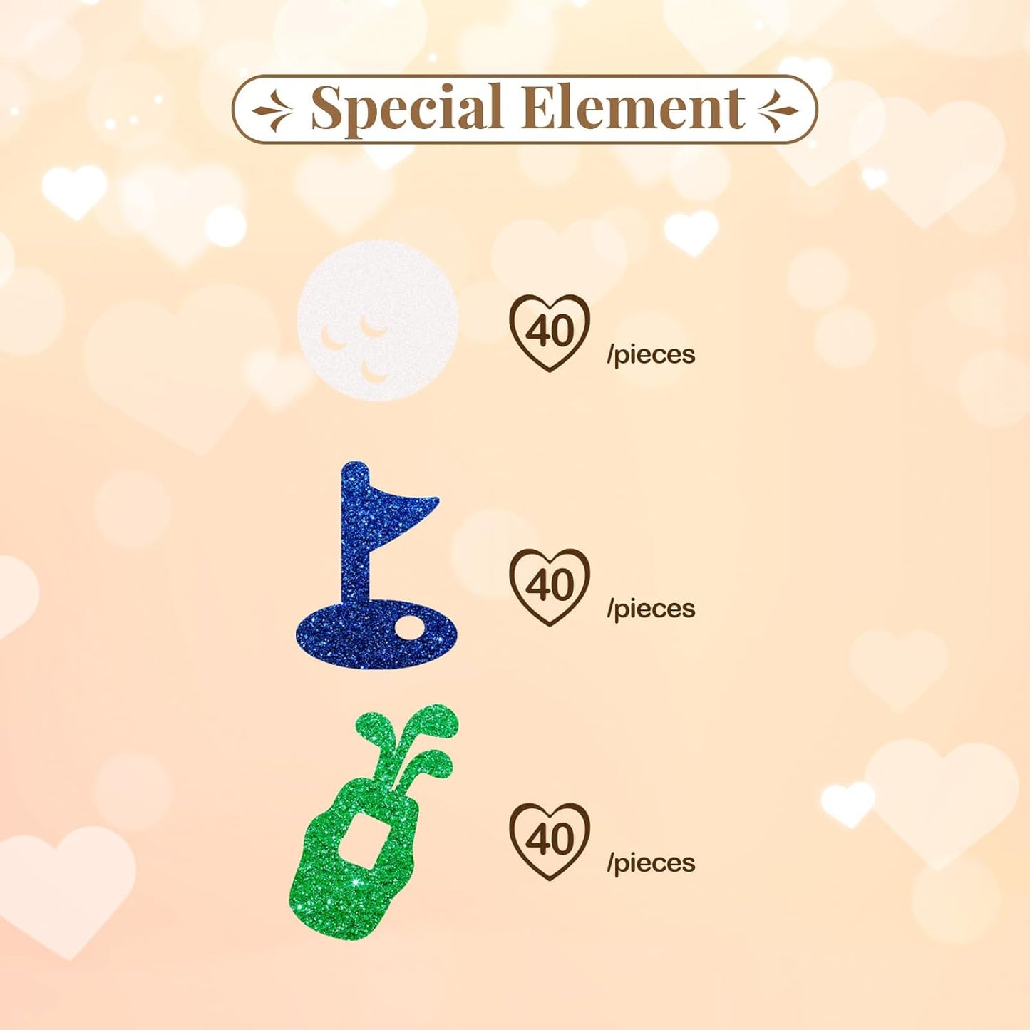 120pcs Golf Confetti, Golf Party Table Confetti, Green&Blue Glitter Golf Ball Table Scatter for Baby Shower, Golf Themed Gender Reveal/Kids Birthday Party Decoration