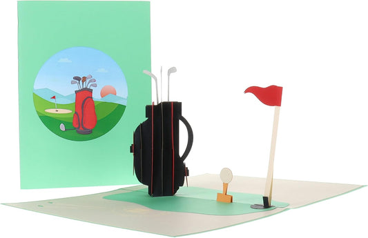 iGifts And Cards Perfect Tee Time 3D Pop Up Greeting Card - Hole in One, Cool Putter, Putting Green, Happy Birthday, Awesome Golf Retirement, Father's Day, Mother's Day, Cute Golfer Gifts, Miss You