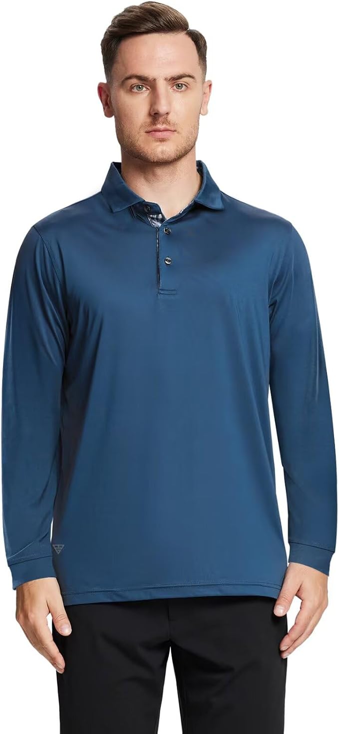 Mens Polo Shirts Short and Long Sleeve Casual Solid Stylish Dry Fit Performance - Image 3