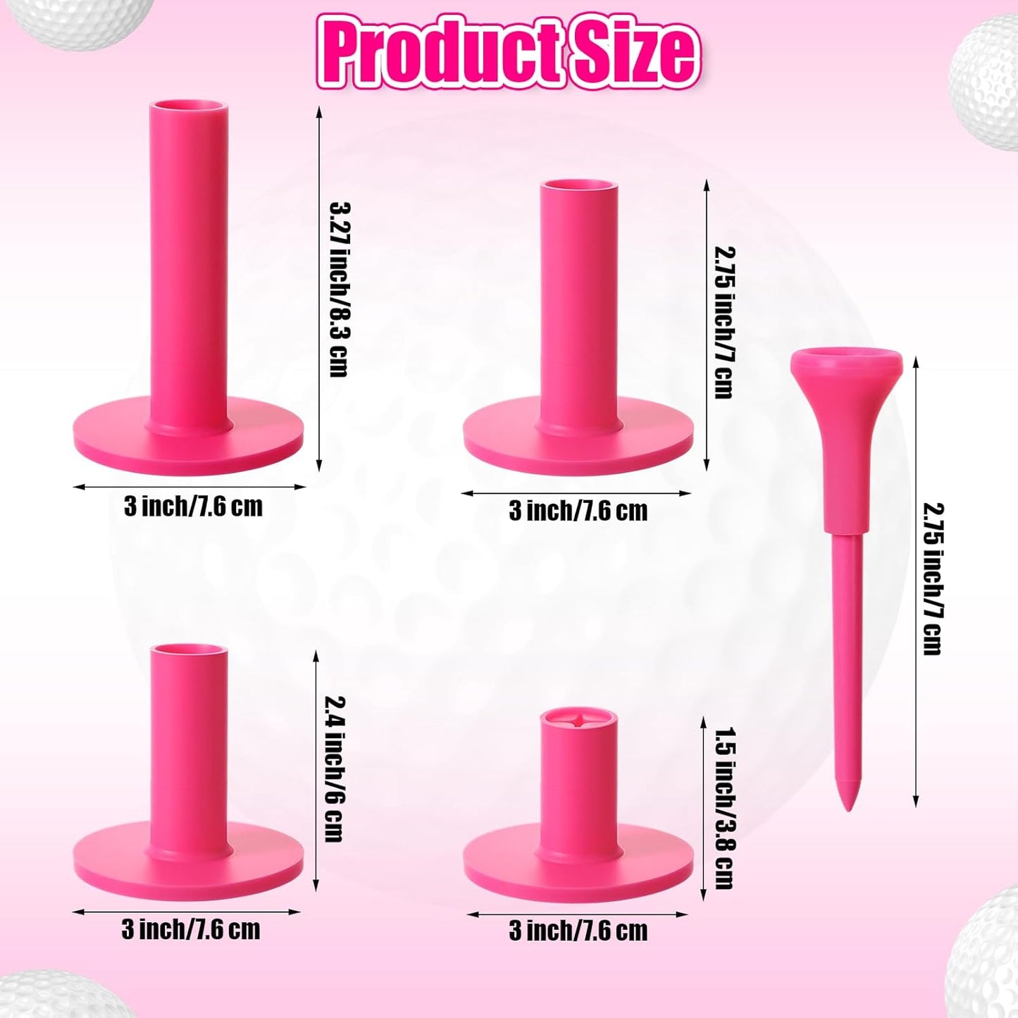 12 Pieces Golf Range Tees Set Rubber Golf Tees for Mats Driving Range 6 Pieces for Practice Mat Mixed Size