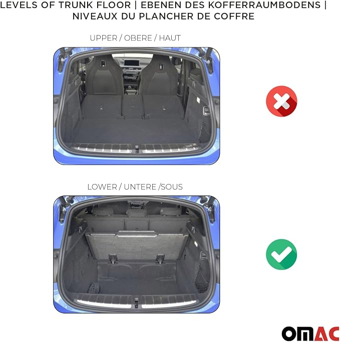 OMAC Cargo Mats Liner for VW e-Golf 2015-2019 Rear Trunk Waterproof TPE Black - Image 3