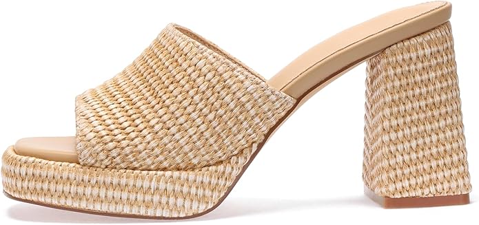 Monrovia Womens Sandals Heels for Women Slide On Block Chunky Platform High by Monrovia