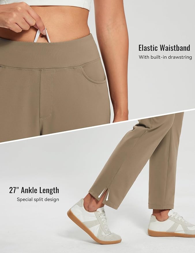 baleaf Women's Fleece Lined Pants Stretch Water Resistant Winter Thermal Travel - Image 4