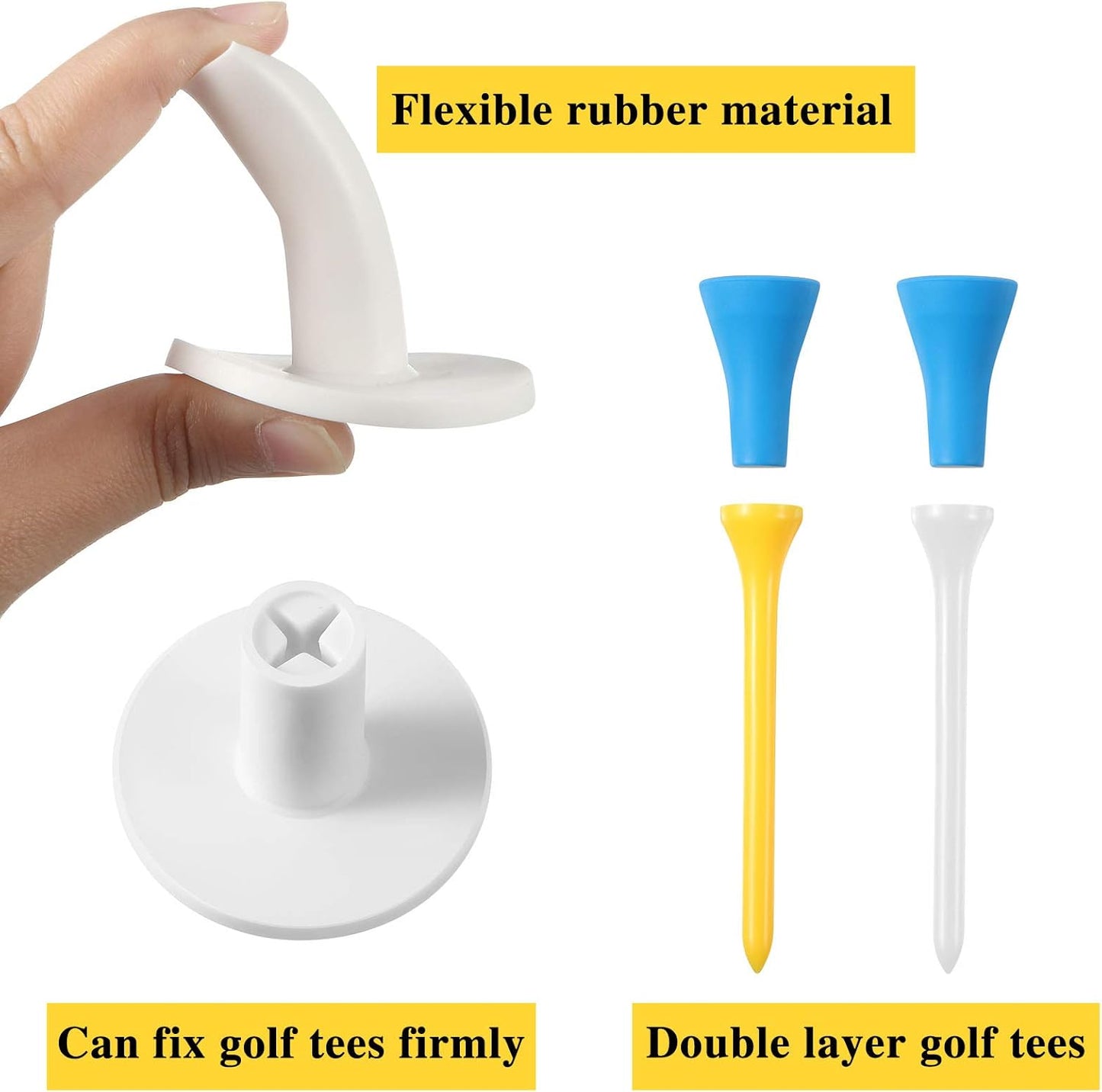 12 Pieces Golf Range Tees Set Rubber Golf Tees for Mats Driving Range 6 Pieces for Practice Mat Mixed Size