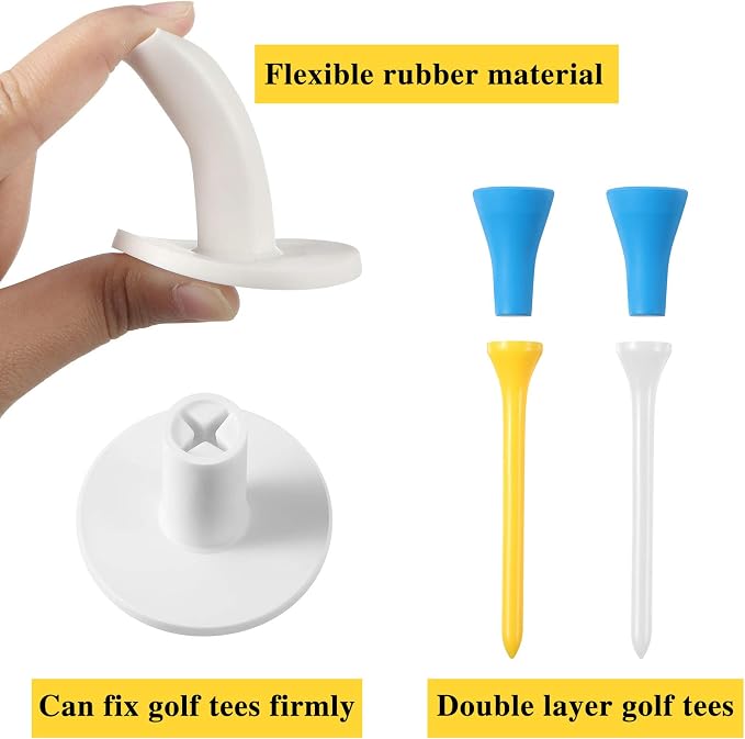 12 Pieces Golf Range Tees Set Rubber Golf Tees - Image 3