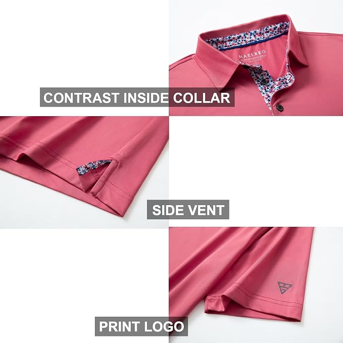 Mens Polo Shirts Short and Long Sleeve Casual Solid Stylish Dry Fit Performance - Image 4