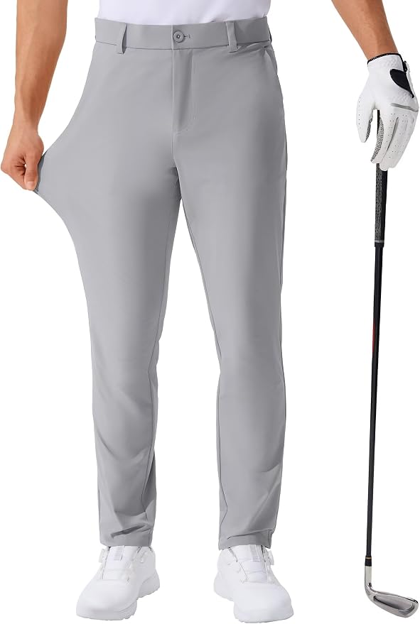 QPNGRP Men's Golf Pants 30"/32"/34" Inseam Lightweight Stretch Work Dress Pants by QPNGRP