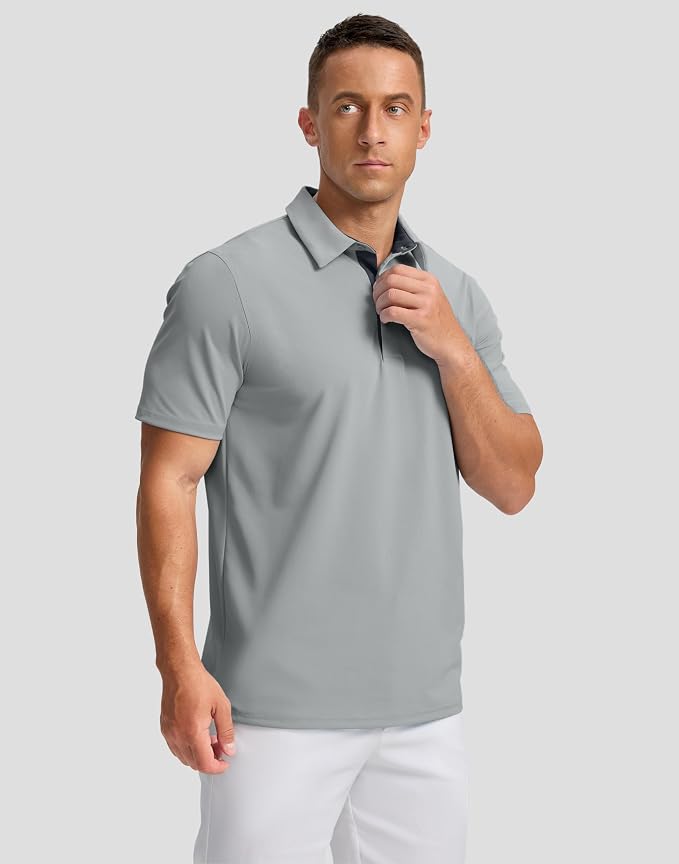 Men's Golf Shirts Dry Fit Moisture Wicking Performance Short Sleeve Collared - Image 2