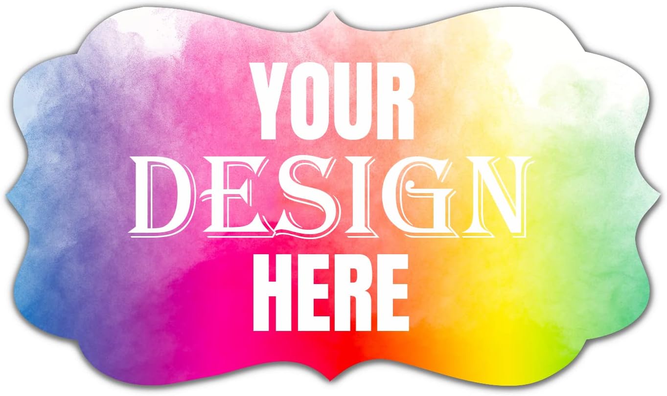 100-500 Custom Stickers Personalized Labels, Customized Stickers with Any Image Logo and Text. Custom Stickers for Business LogoThank You Labels,etc. (Fancy Frame,1.5X1 Inch)