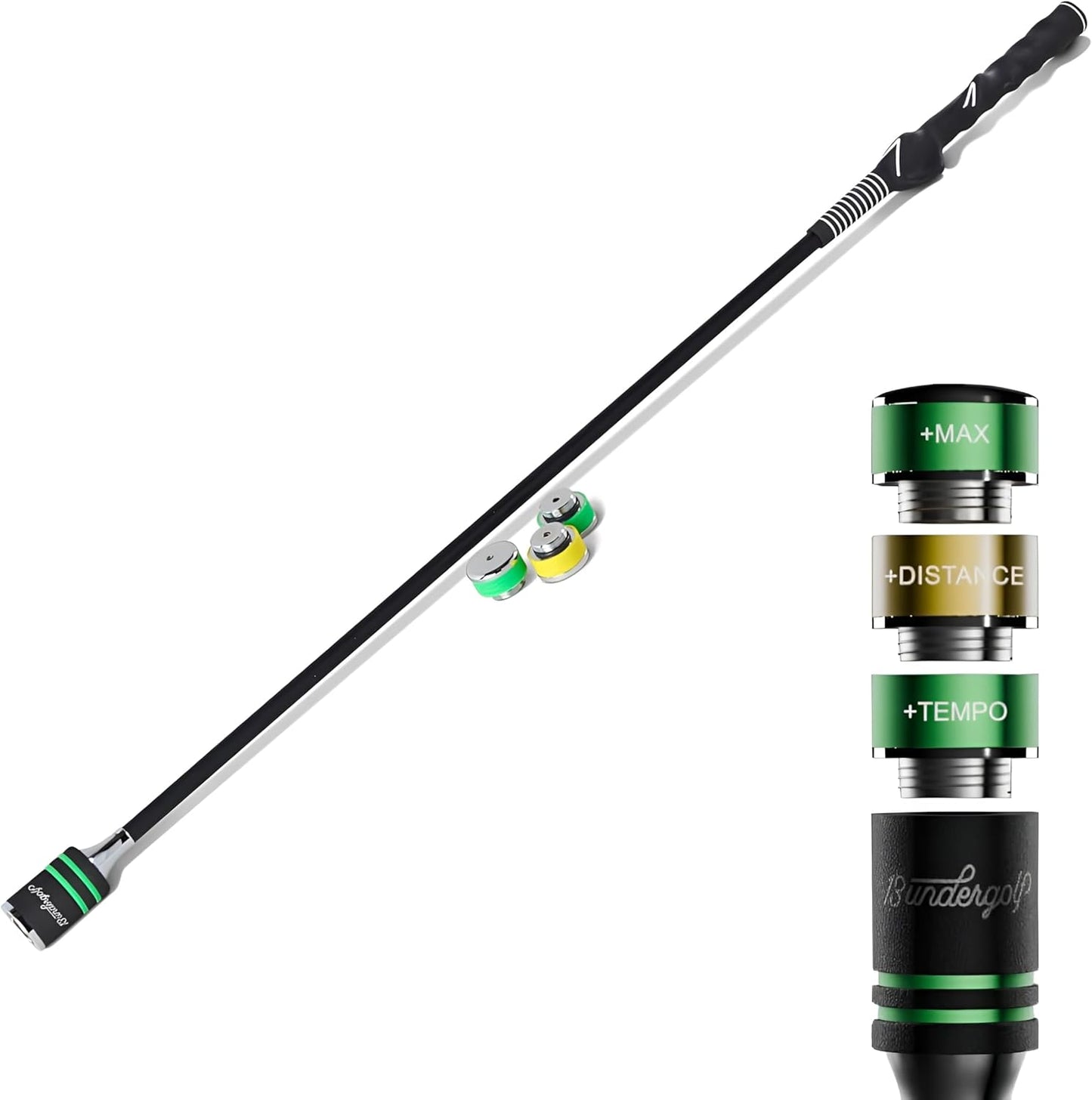 13UnderGolf Golf Swing Trainer Aid for Indoor Practice Speed Training, Improved Rhythm, Grip, Flexibility, Balance, Tempo and Strength