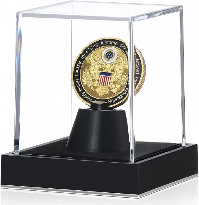 JupDec Coin Display Case, Dustproof Cube Showcase by JupDec