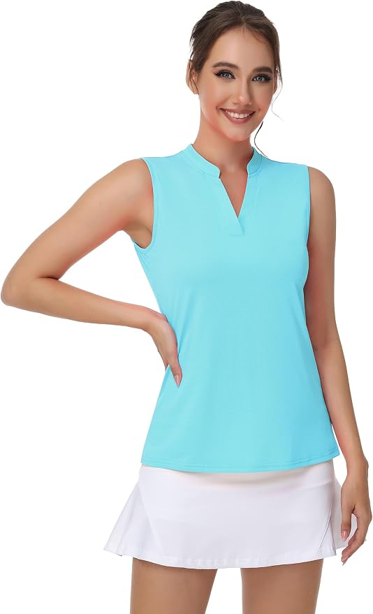 Womens Sleeveless Golf Polo Shirts Lightweight Tennis Sport Tops - Image 6