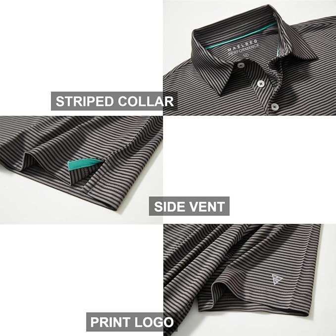 Golf Shirts for Men Dry Fit Short Sleeve Print Performance Moisture Wicking - Image 4