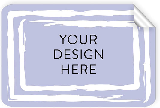 100 Custom Vinyl Stickers - Upload Your own Image, Text, Design, Logo - Personalized Logo Labels for Handmade, Packaging, Bottle, Jars, Candle, Brand Stickers (Lavender Swirls, 5x3)