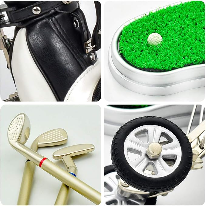 Golf Pen Holder with 3 Piece Pens Desktop Toys Decoration Entertainment Novelty - Image 7