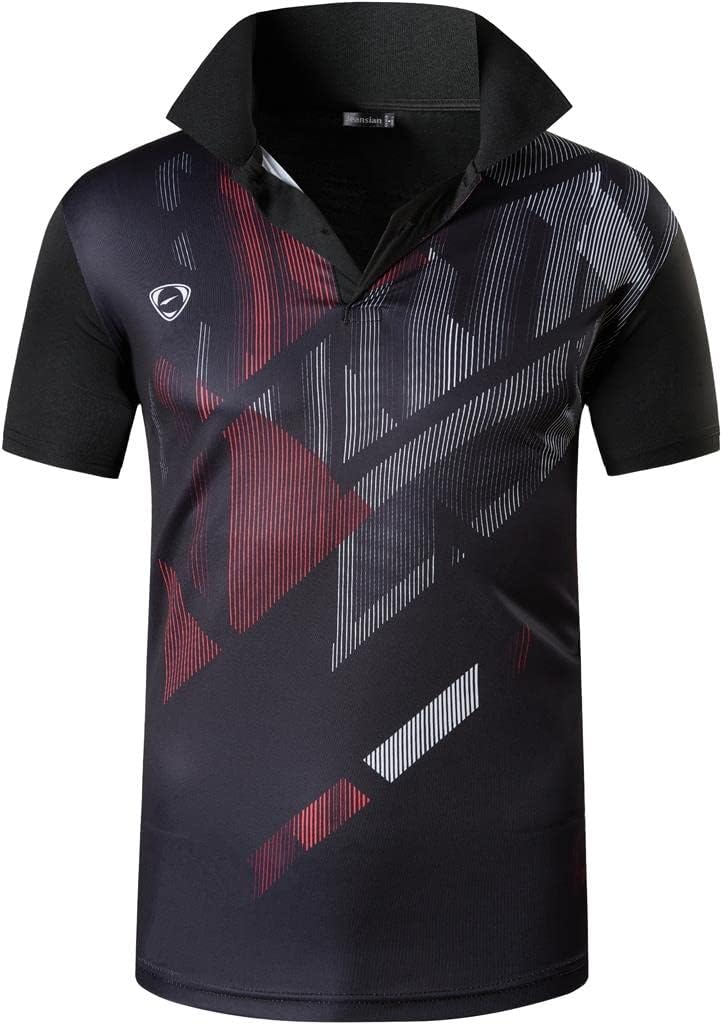 jeansian Men's Sport Outdoor Quick Dry Fit Short Sleeves Polo Tee Shirt Tshirt T-Shirt Tops Golf Tennis Bowling LSL195