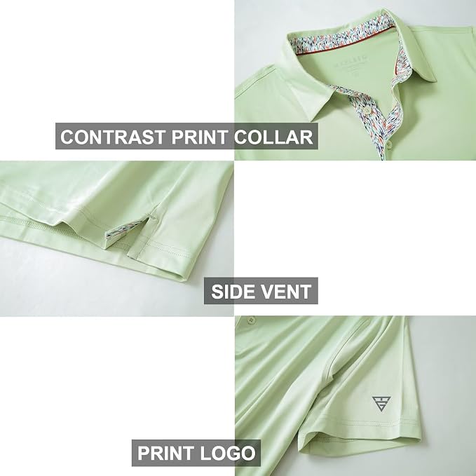Mens Polo Shirts Short and Long Sleeve Casual Solid Stylish Dry Fit Performance - Image 4