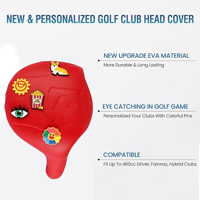 Golf Head Covers, 3 Pack EVA Plastic Golf Club Covers - Image 5