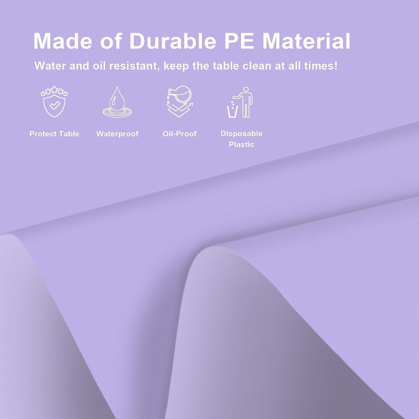 12 Pack Round Disposable Light Purple Tablecloth, Light Purple Plastic Table Cloths for Parties Disposable, 84x84 in Waterproof Camping Tablecloth for Birthday Party Baby Shower Picnic School