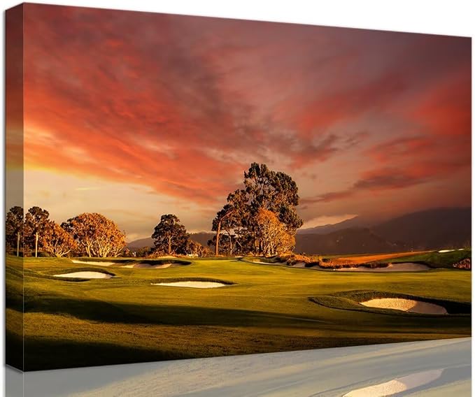 chenchenArt Coastline Golf Course Wall Art by chenchenArt