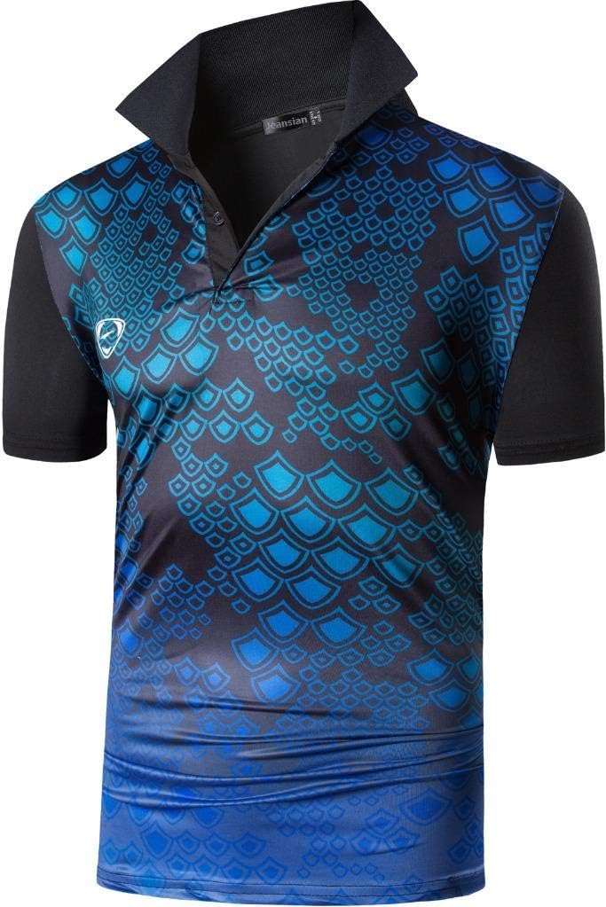 jeansian Men's Sport Outdoor Quick Dry Fit Short Sleeves Polo Tee Shirt Tshirt T-Shirt Tops Golf Tennis Bowling LSL195