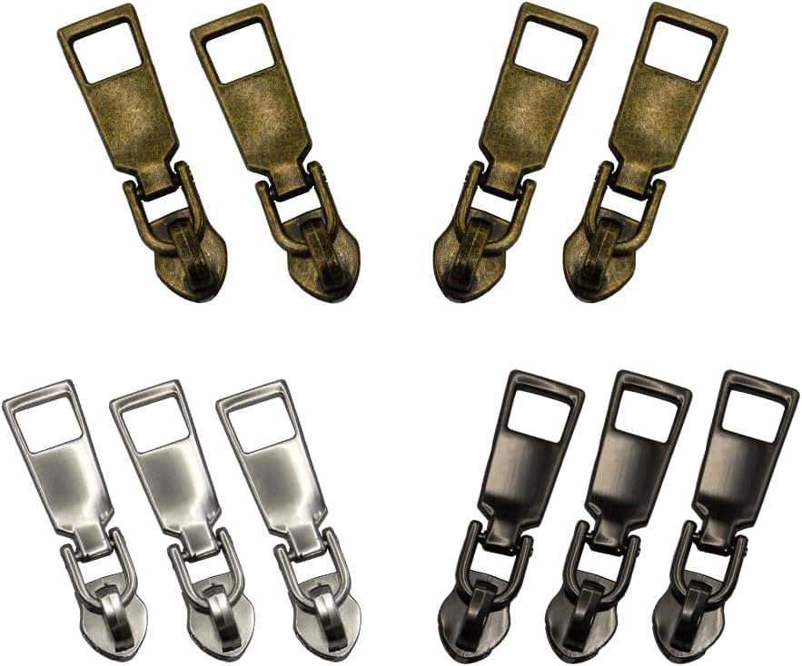 HOLSHUN #5 Zipper Sliders Zipper Pull 30pcs Bulk Heavy Duty Metal Multiple Color Pulls for #5 Nylon Coil Zippers Replacement Luxury Bag Hardware Luggage & DIY Craft Supplies Model-003