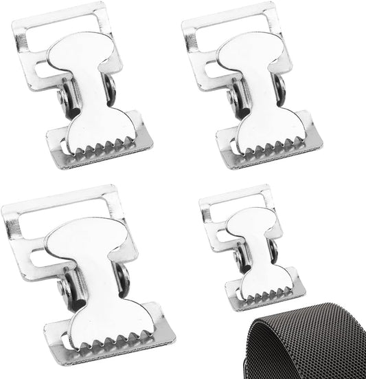 Golf Glove Clip and Belt Holder, 4 Pack Metal Backpack Webbing Clamp Buckle, Work Safety Glove Keeper with Metal Clips Carabiner for Construction Gloves, Golf Accessories for Outdoor Camping, Silvery