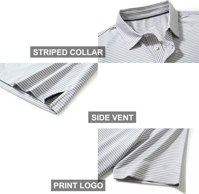 Golf Shirts for Men Dry Fit Short Sleeve Print Performance Moisture Wicking - Image 4