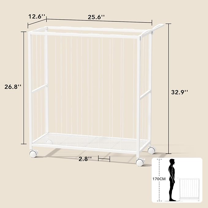 Ball Storage Bin Rolling Sports Ball Cart, Metal Garage Organizer Sport Rack - Image 2