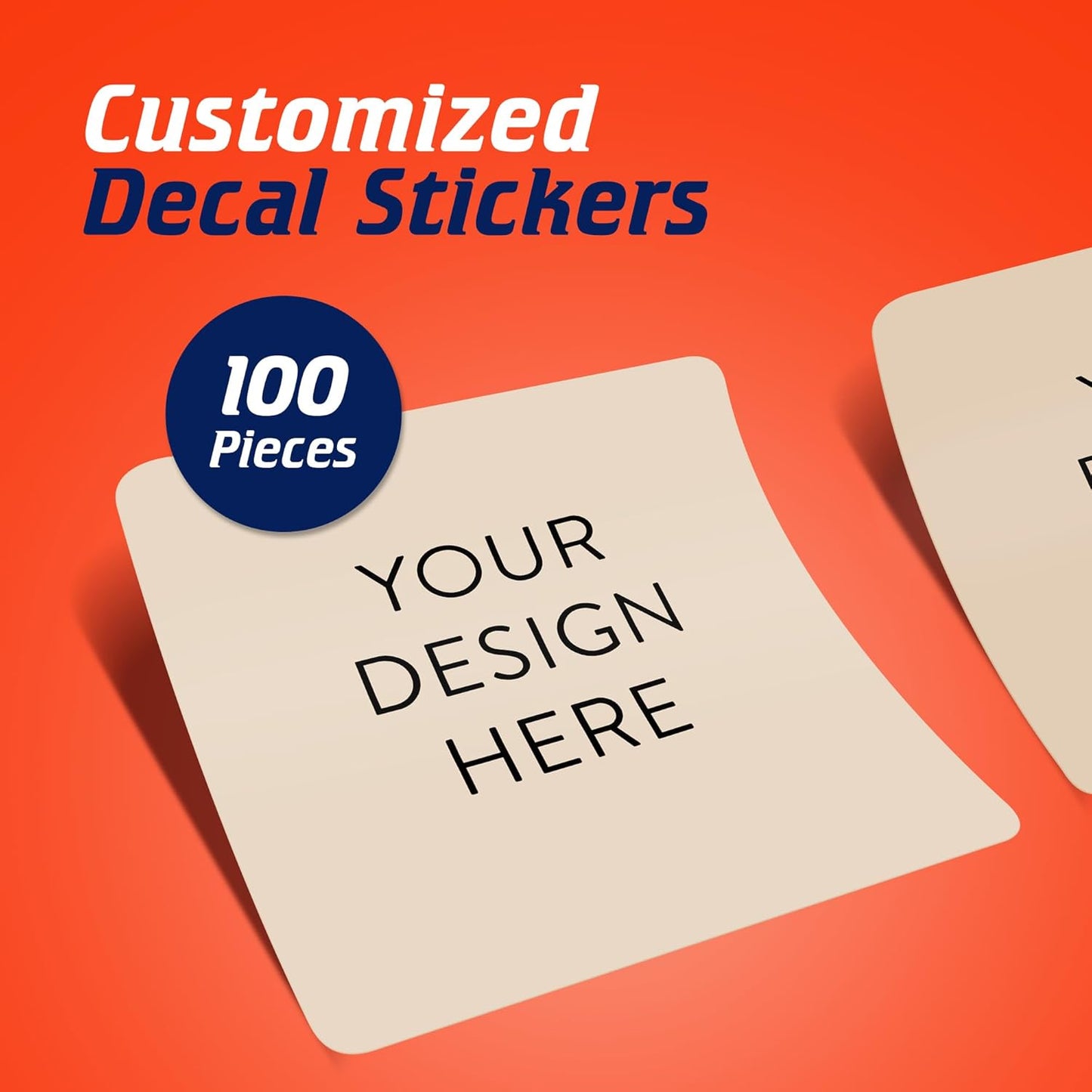 100 Custom Vinyl Stickers - Upload Your own Image, Text, Design, Logo - Personalized Logo Labels for Handmade, Packaging, Bottle, Jars, Candle, Brand Stickers (Brown, 2x2 Square)