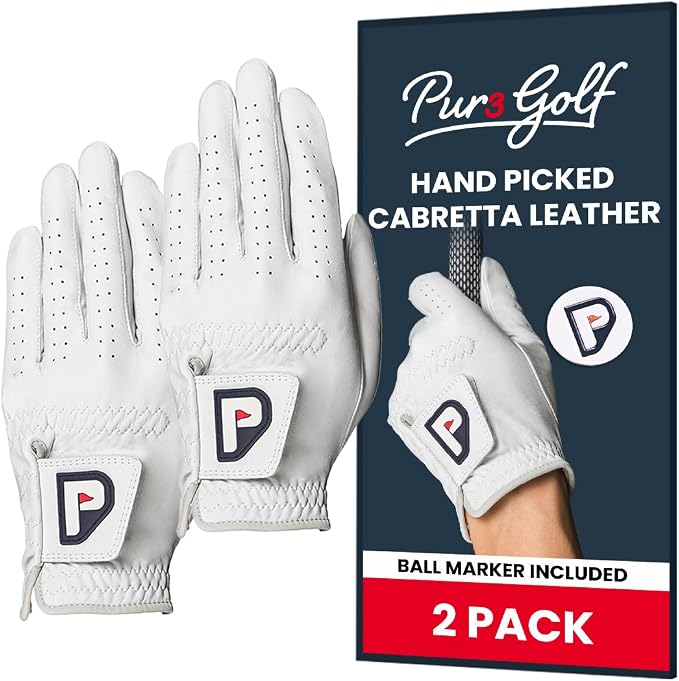 PUR3 Cabretta Leather Golf Gloves Men | Multi-Pack | Real Genuine Ultra Soft by PUR3GOLF