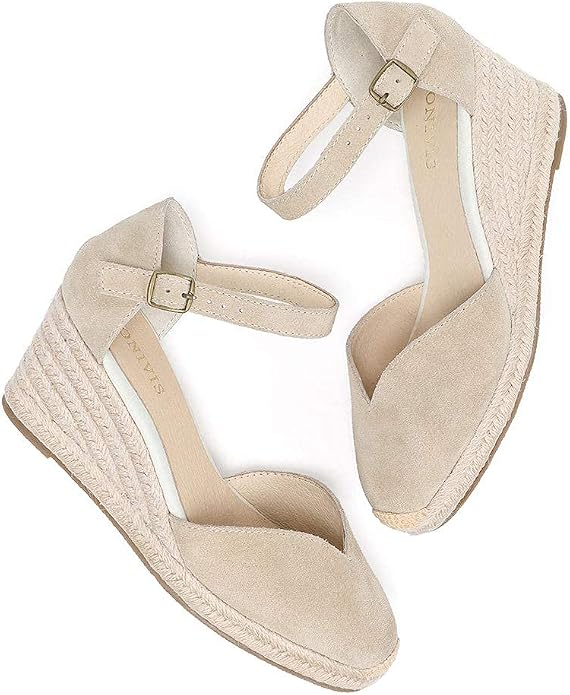 Platform Wedges Sandals for Women, Ankle-Strap, Cap Toe, Summer Espadrilles - Image 6