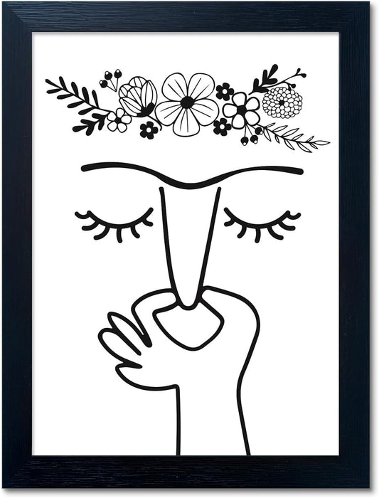 Bathroom Decor Wall Art Framed Funny Bathroom Sign Accesorries Humorous Guest Toilet Art Decor Modern Minimalistic Black and White Canvas Print Picture Painting