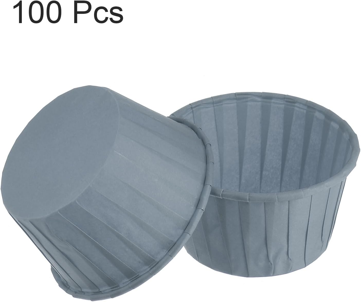 HARFINGTON 100Pcs Cupcake Baking Cups 3.5oz Standard Size Paper Cupcake Liners Greaseproof Wrappers Disposable for Wedding Birthdays Christmas Dessert, Grey Blue