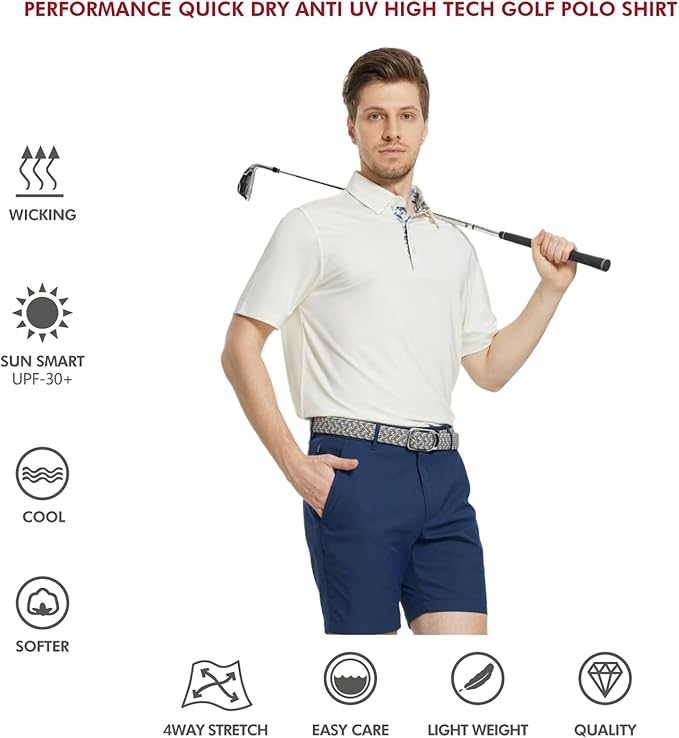 Mens Polo Shirts Short and Long Sleeve Casual Solid Stylish Dry Fit Performance - Image 5