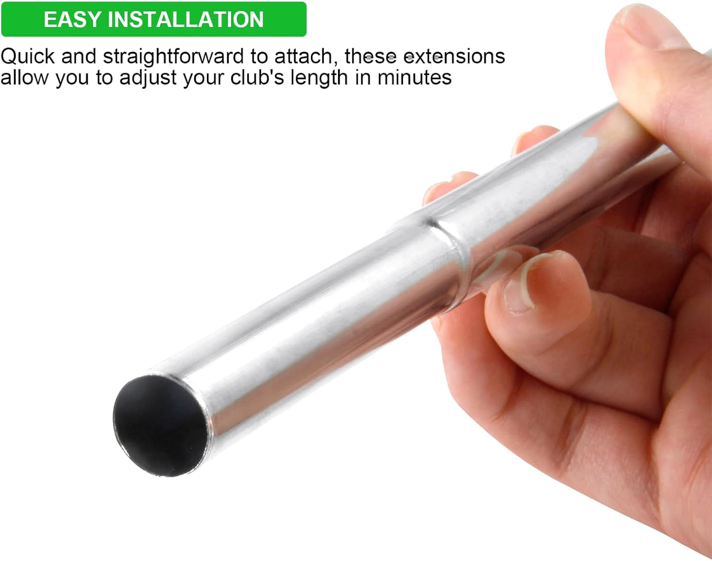 2 or 4 Pieces Golf Club Shaft Extensions, 0.6 Inch Steel Suitable for Iron and Wood Clubs, Essential Repair and Upgrade Kit