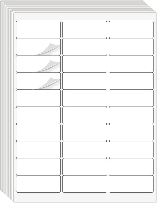 1" x 2-5/8" Address Labels 900 Labels Sticker Paper for Laser/Ink Jet Printer mailing Labels 8.5"×11" White 30 per Sheet