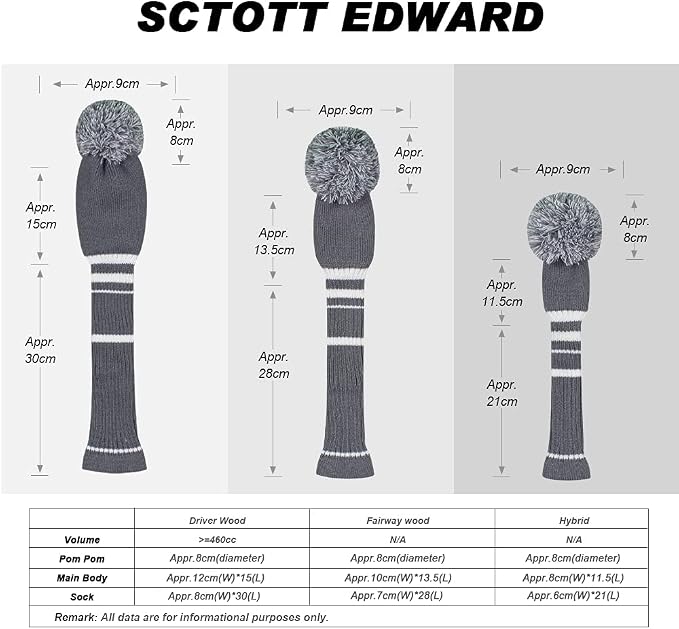 Scott Edward 1/3/4PCS Multi-Style Optional Individualized Knit Golf Club Head - Image 3