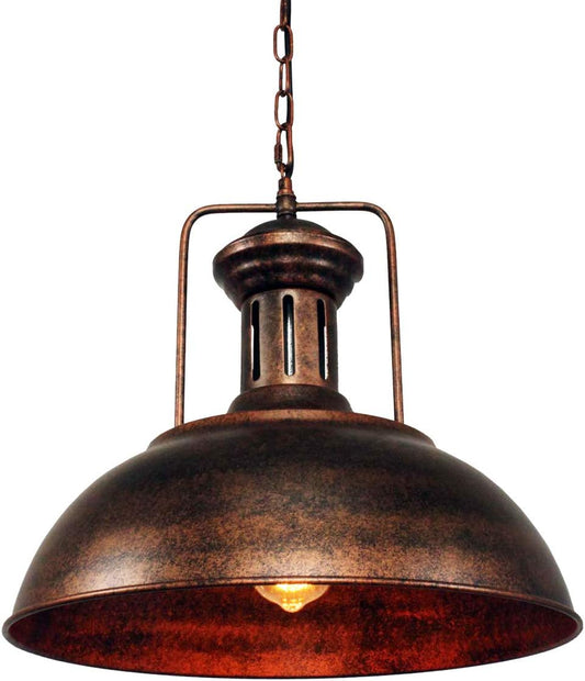 Industrial Nautical Barn Pendant Light Single with Rustic Dome Bowl Shape Mounted Fixture Ceiling Lamp Chandelier
