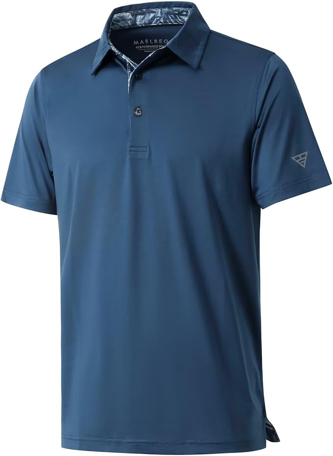 Mens Polo Shirts Short and Long Sleeve Casual Solid Stylish Dry Fit Performance by MAELREG