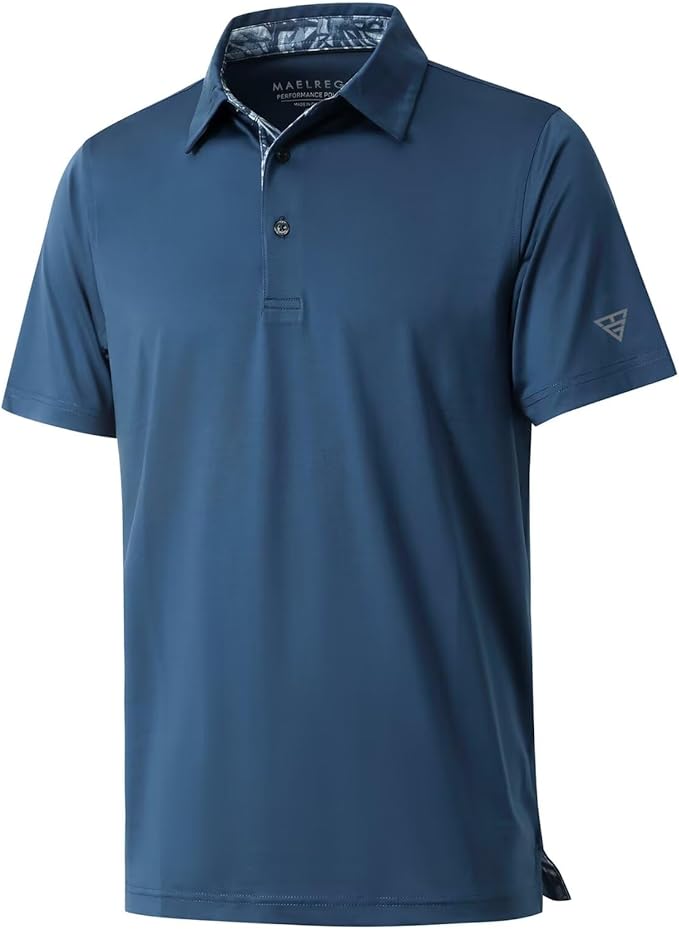 Mens Polo Shirts Short and Long Sleeve Casual Solid Stylish Dry Fit Performance by MAELREG