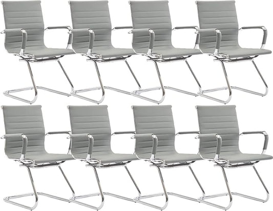 CIMOTA Waiting Room Chairs Leather Office Guest Chair Mid Back Reception Chairs by CIMOTA